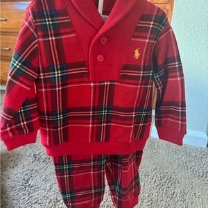 Ralph Lauren Kids Red Tartan Pajama Set